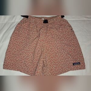 Patagonia Kids Shorts in Red and Tan Swim Trunks